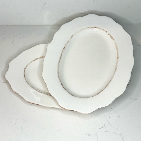 Salatier Dining Salatier Le Grande Buffet 2 Oval Dinner Plates Set